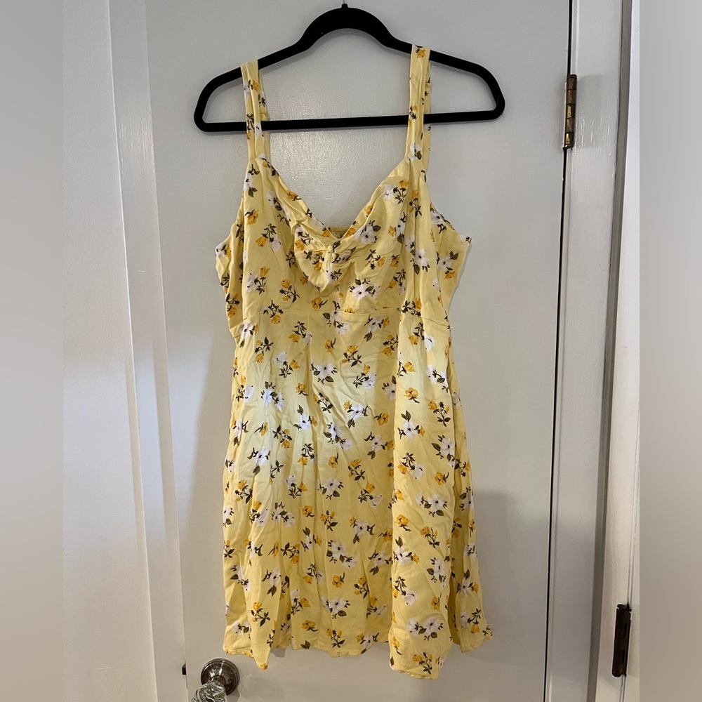 Old Navy Yellow Floral Cowl-Neck Mini Sundress